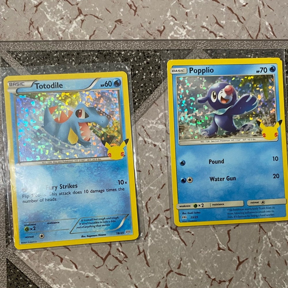 Pokémon McDonald’s 25th Anniversary  - Holo 2 card lot Totodile, Popplio, 18/25